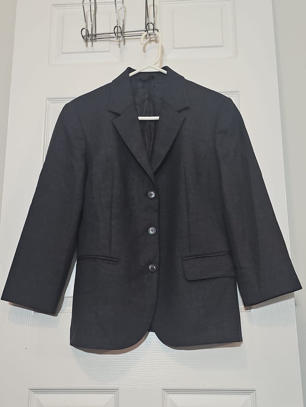 United Colors of Benetton Italian Gray Virgin Wool Tailored Blazer 46 M/L